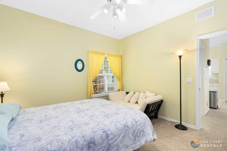 Queen bedroom with walk-in closet.
