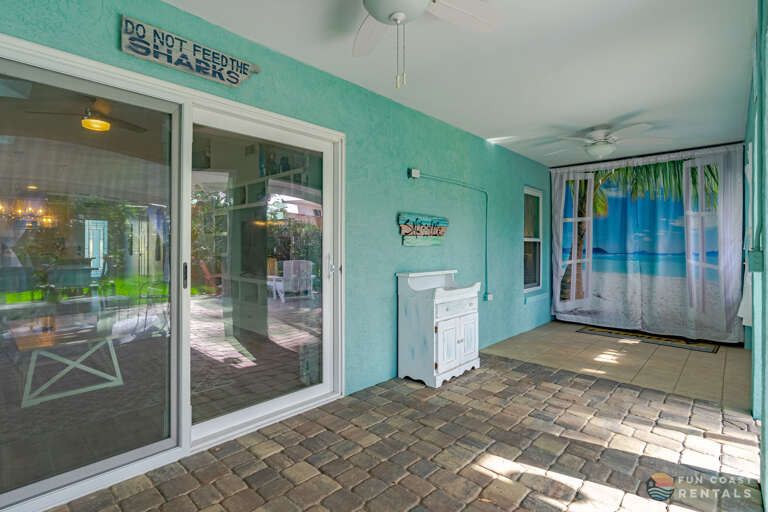 Lanai with Private Fenced Yard Access