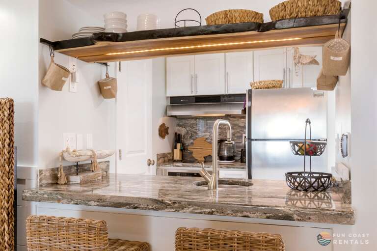 Fully Equipped Kitchen with Bar Seating