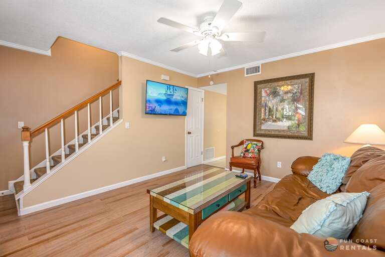 Spacious Living Room with Smart TV