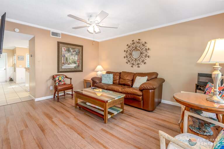 Spacious Living Room with Smart TV