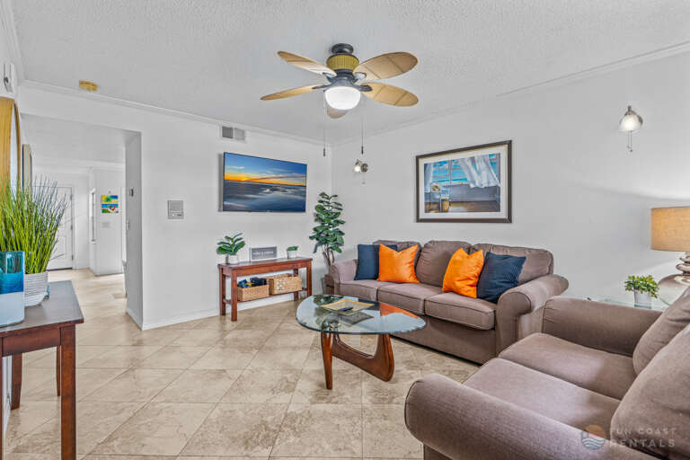 Spacious Living Room with Smart TV