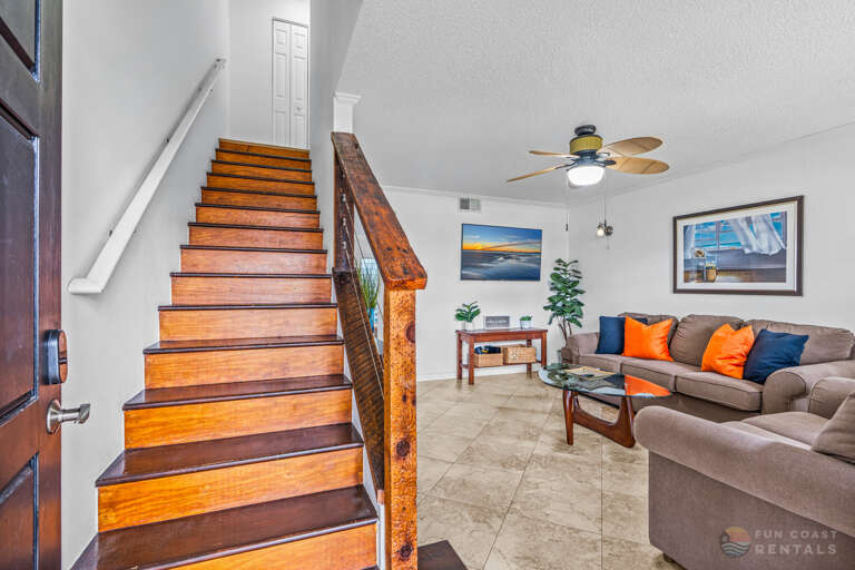 Spacious Living Room and Staircase to the Upstairs