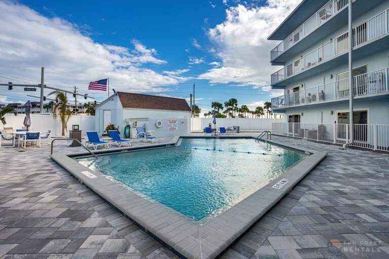 Beautiful Community Pool with Sun Loungers