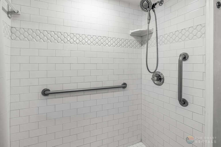 Updated Shower with Grab Rails