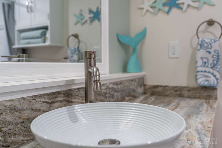 Updated Bathroom with Granite Dual Vanity