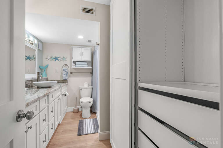 Updated Bathroom with Granite Dual Vanity