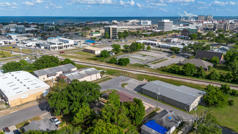 Aerial view of Downtown Gulfport 