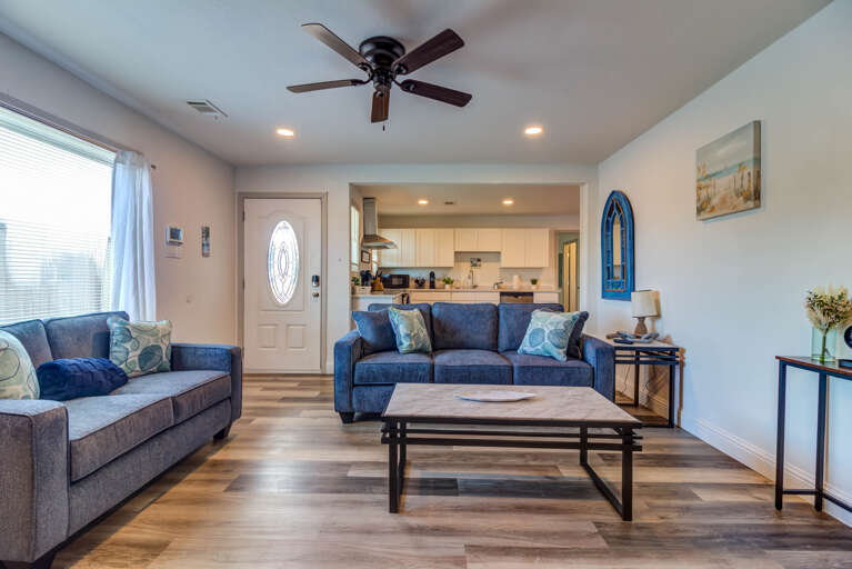 Entry way and living room 