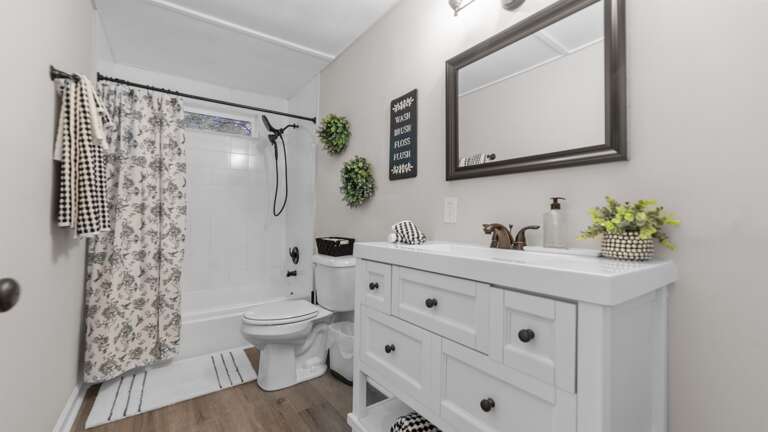 Full bathroom w/ shower and tub combo
