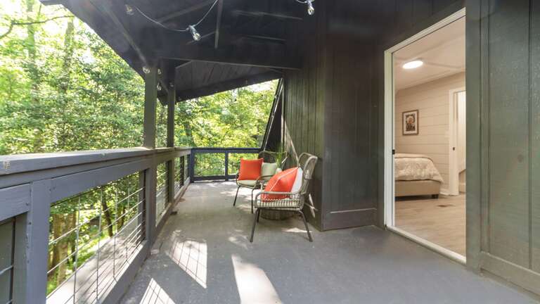 Exterior door leading to the back porch- Creekside Cottage 