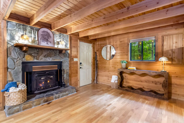 Wood-burning fireplace
