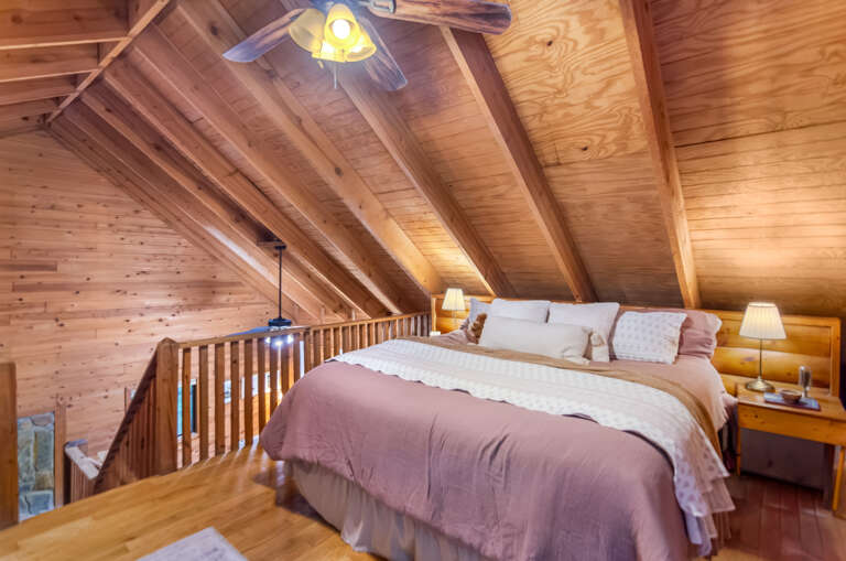 Master suite loft with King Size bed
