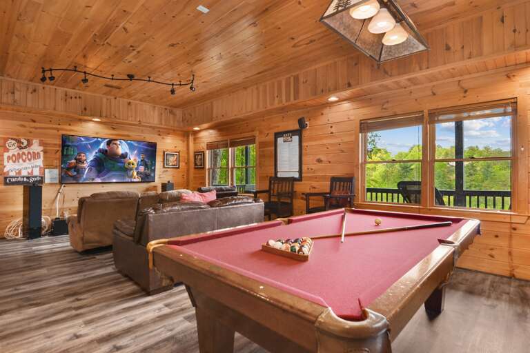 Media Room with Mini Fridge and Bar Area Media Room with Mini Fridge and Bar Area