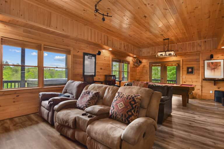 Media Room with Mini Fridge and Bar Area Media Room with Mini Fridge and Bar Area