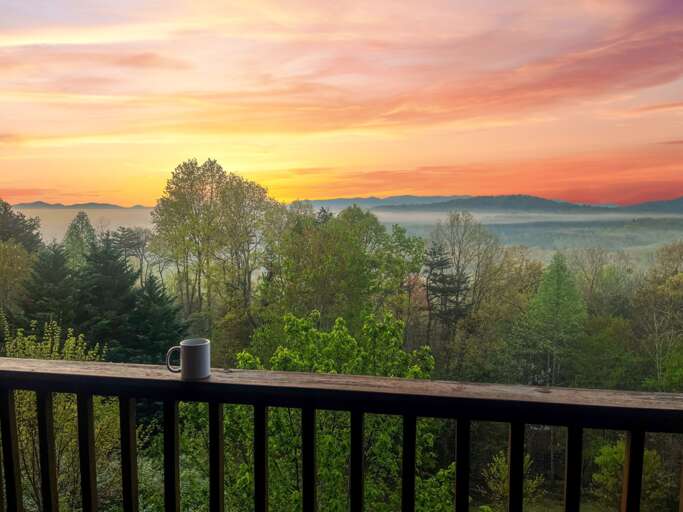 Beautiful sun rise view from the deck
