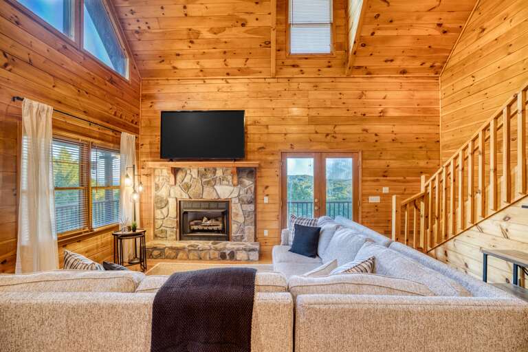 Living room w/ electric fireplace 