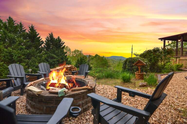 Sun rise view from the fire pit area