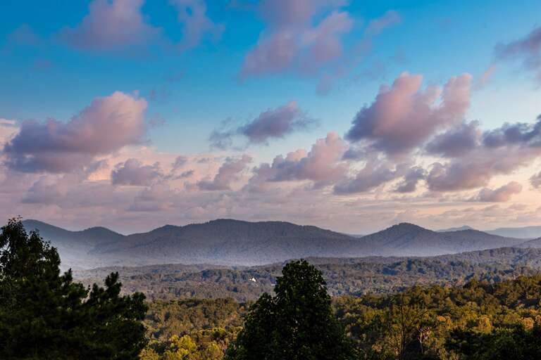 Mountain views w/ slight fog