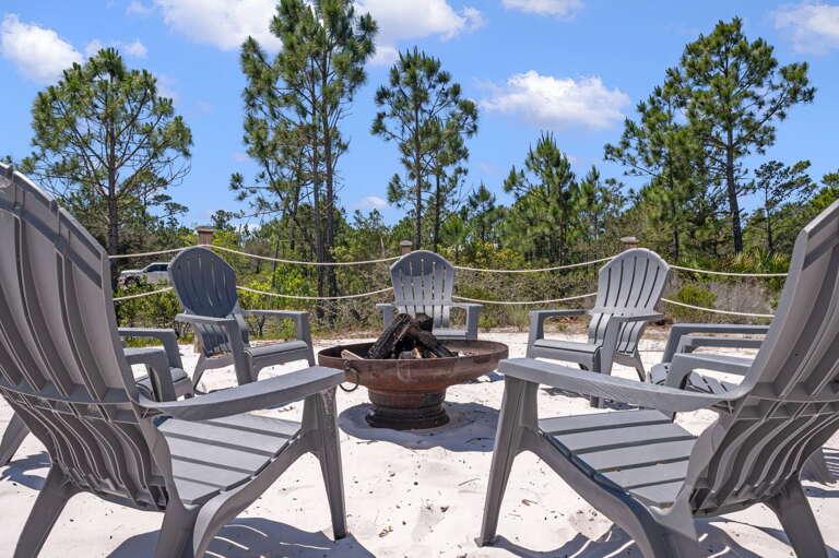 Whether you're roasting marshmallows or enjoying a glass of wine, our fire pit will provide warmth and relaxation all year round.