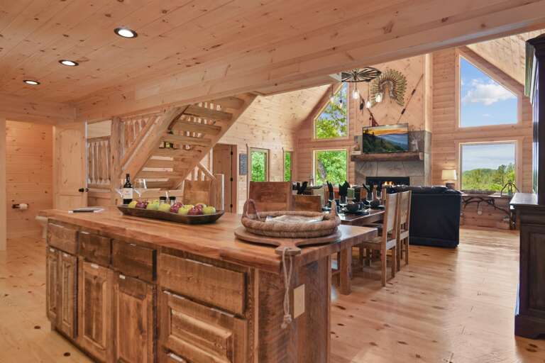 Large kitchen island w/ 2 bar stools Large kitchen island w/ 2 bar stools