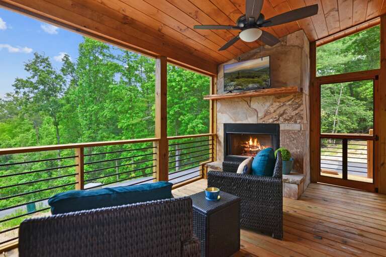 Deck off King Master Suite #2- gas fireplace Deck off King Master Suite #2- gas fireplace