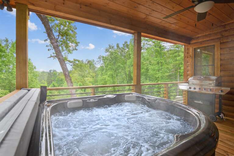 6 seater hot tub and propane gas grill