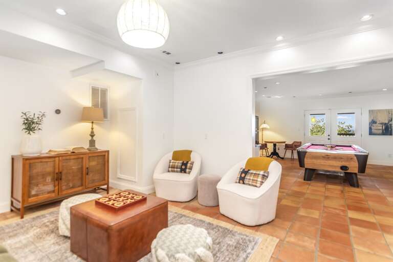 Additional seating space in basement