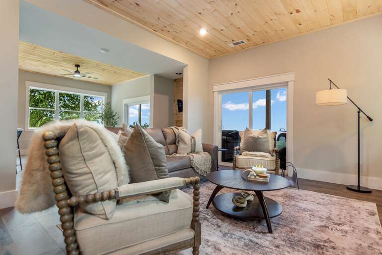 Access to basement patio area leading out to the hot tub