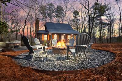 Front view from fire pit