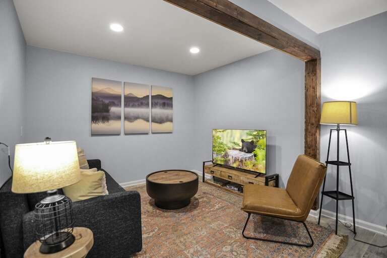 Rec room w/ TV and pull out sofa  Rec room w/ TV and pull out sofa