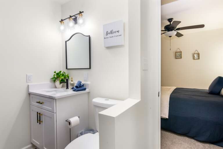 Ensuite bathroom from bedroom (basement)