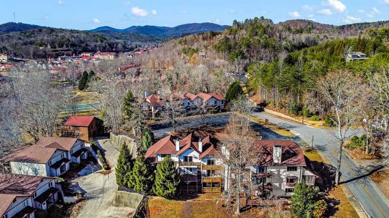 Aerial view of neighborhood