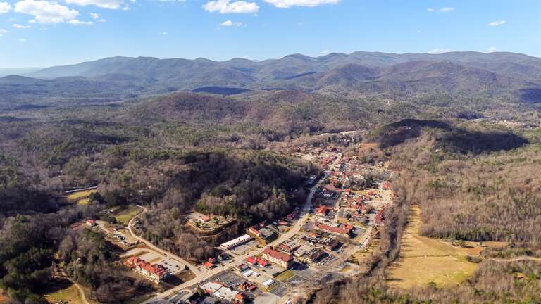 Aerial view of the city of Helen