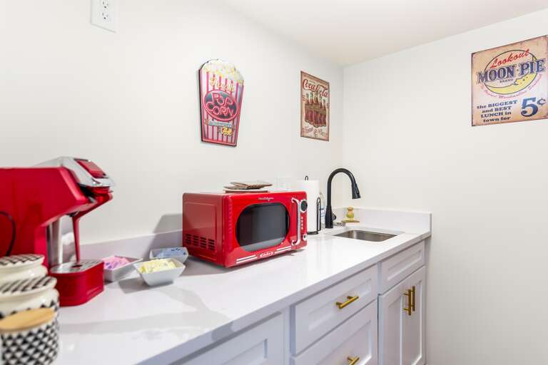 Kitchenette area in basement 