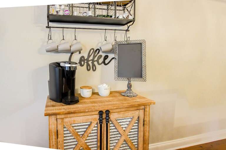Another view of the coffee bar