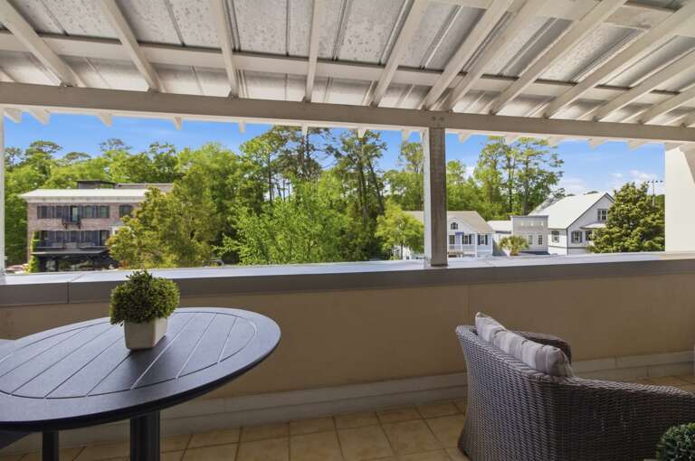 Relaxing outdoor patio area perfect for fresh air and downtime.
