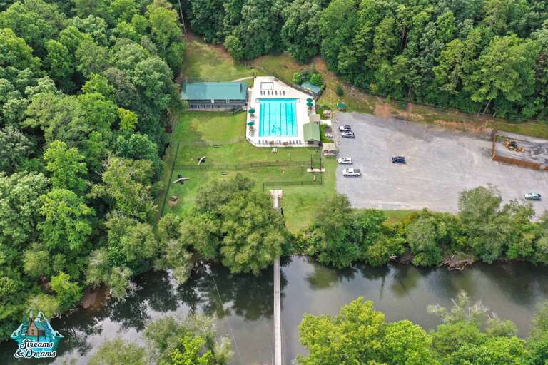 Inside the community surrounded by nature and the ridge of the mountains.