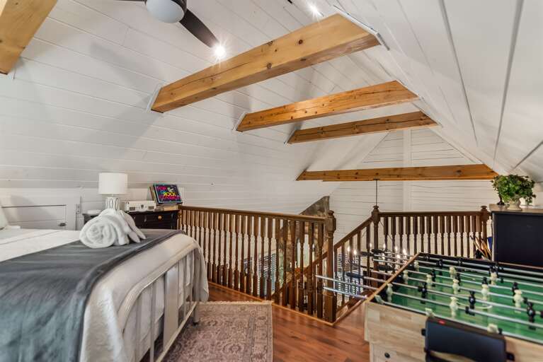 10 and 1 game table for extra fun in the loft area