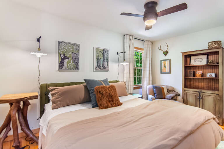 Primary bedroom with king size bed