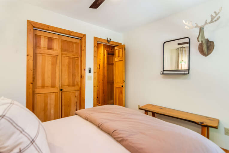 Guest bedroom with a full bathroom across the hall 