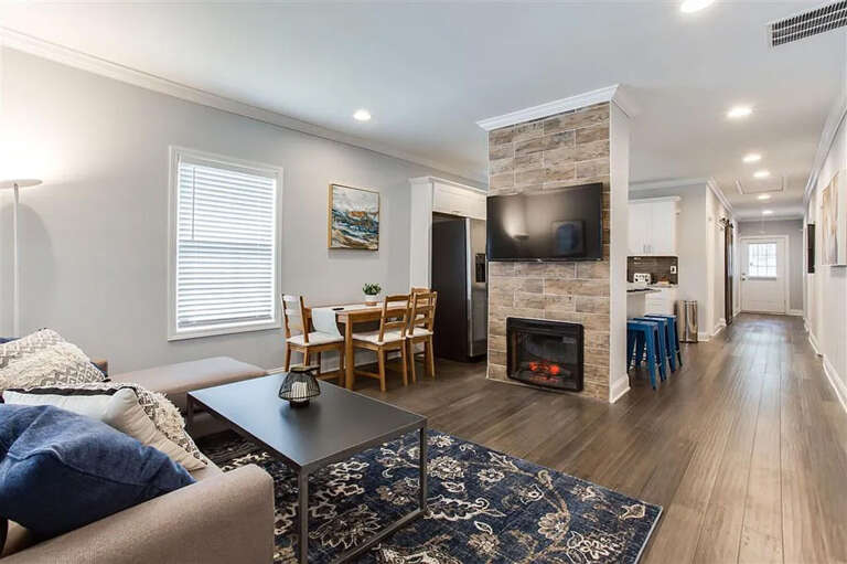 Living Area with TV and Electric Fireplace Living Area with TV and Electric Fireplace