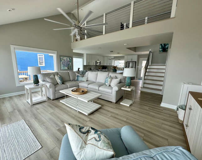 Open concept living and dining areas