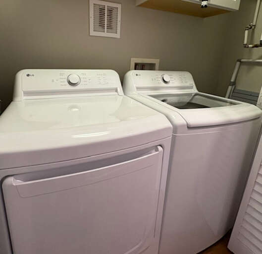 Full size washer & dryer.