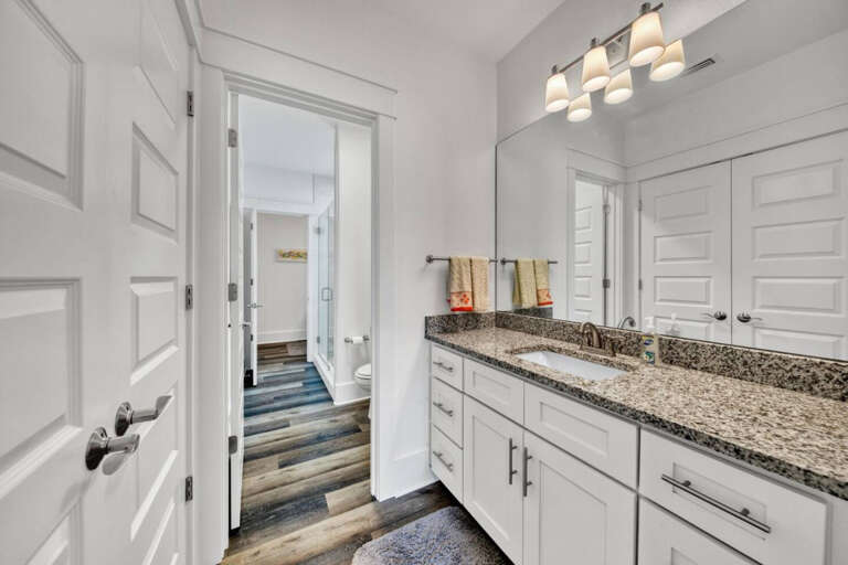 2nd floor Jack and Jill bathroom for queen bedroom and bunk room