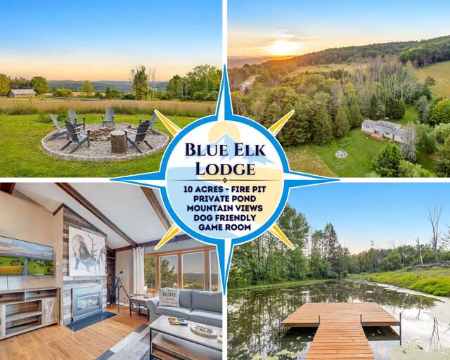 Mountain Views, Private Pond, Mins 2 Elk Mountain