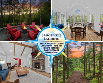 Luxe Lakefront 10min2JFBB w/Beach,GameRoom,FirePit