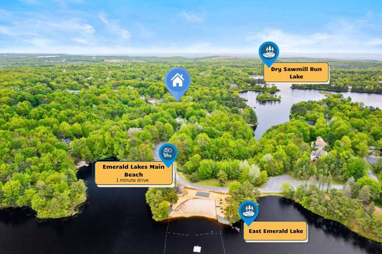 Lush Landscape With Lakes And Labeled Locations