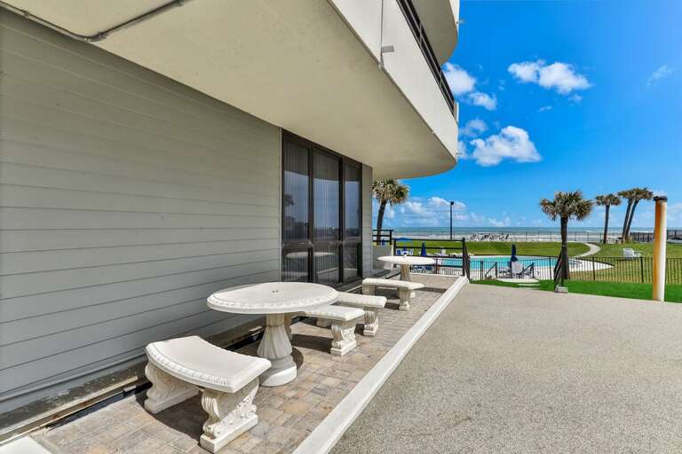 Seaside Space With Stone Seats By The Shore