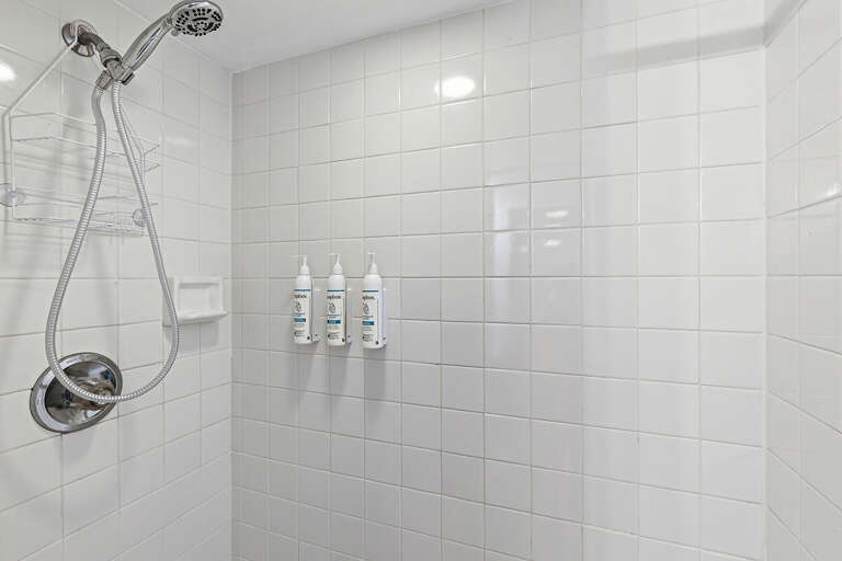 Refresh after a day in the sun with this clean, spacious walk-in shower. A simple and convenient feature of your beach stay, perfect for rinsing off sand and relaxing after time at the beach.